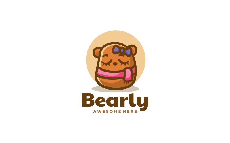 Bear Mascot Cartoon Logo Design Logo Template