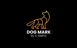 Dog Line Art Logo Template