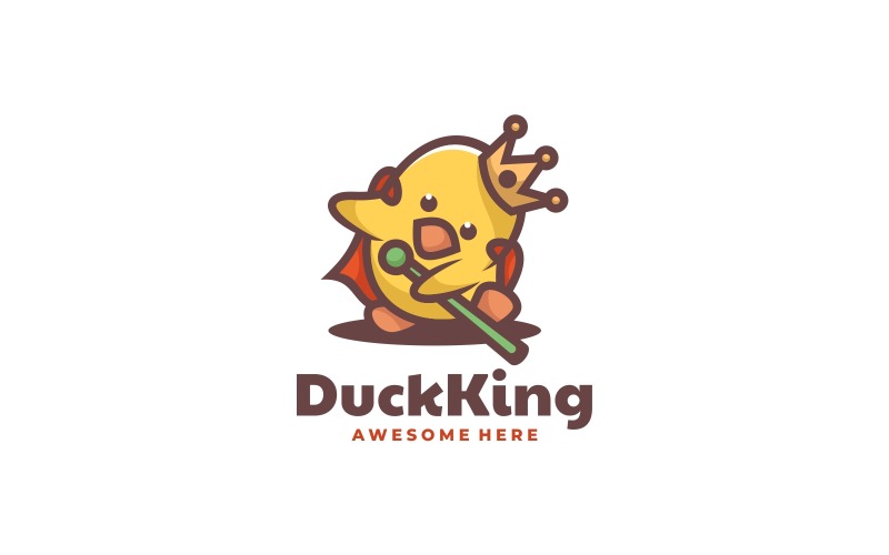 Duck King Cartoon Logo Style Logo Template