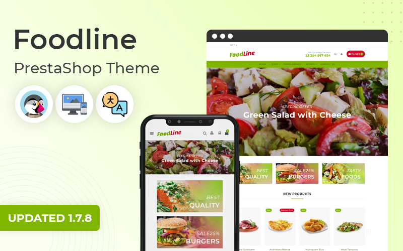 Foodline - Restaurant & Online Food Store Prestashop Theme PrestaShop Theme