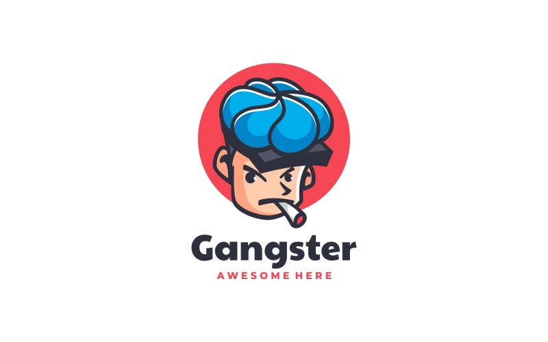Gangster Mascot Cartoon Logo Logo Template