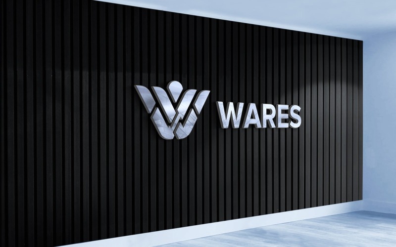 Logo Mockup Sign on Interior Wooden Black Wall Indoor Product Mockup