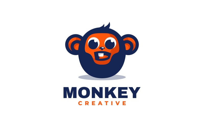 Monkey Simple Mascot Logo Design Logo Template
