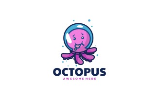 Octopus Cartoon Logo Design
