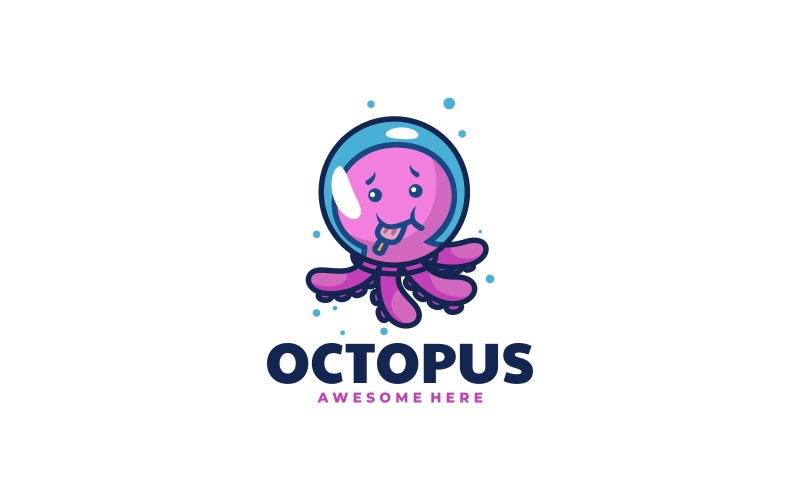 Octopus Cartoon Logo Design Logo Template