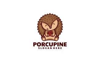 Porcupine Cartoon Logo Style