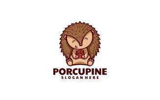 Porcupine Cartoon Logo Style