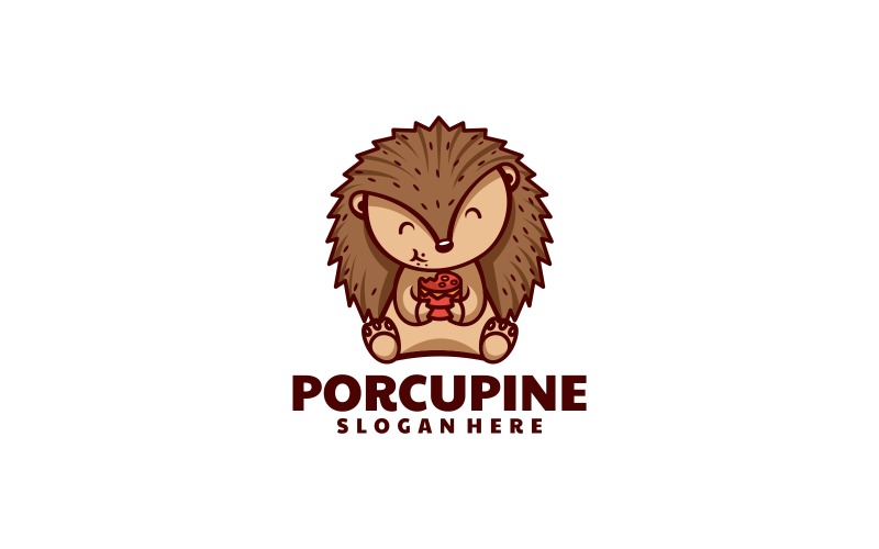 Porcupine Cartoon Logo Style Logo Template