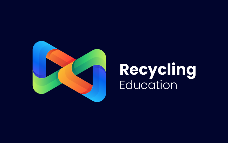 Recycling Gradient Colorful Logo Logo Template