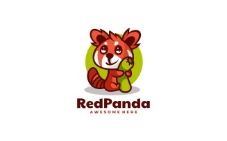 Red Panda Cartoon Logo Design