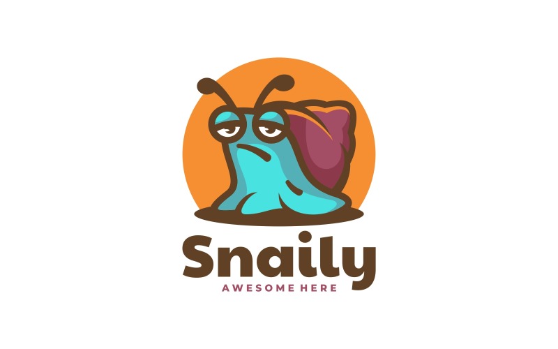 Snail Simple Mascot Logo Design Logo Template