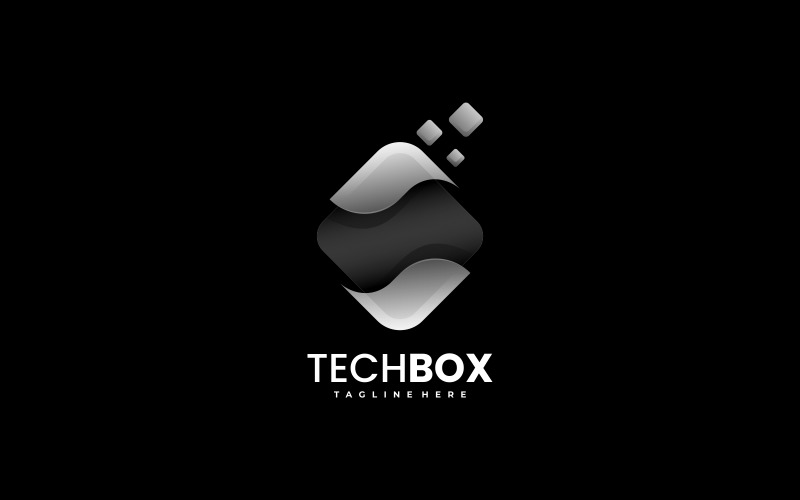 Tech Box Gradient Logo Style Logo Template