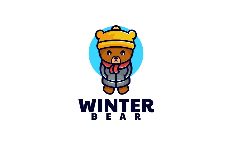 Winter Bear Cartoon Logo Style Logo Template
