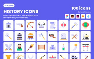 Flat Detailed History Icons Pack