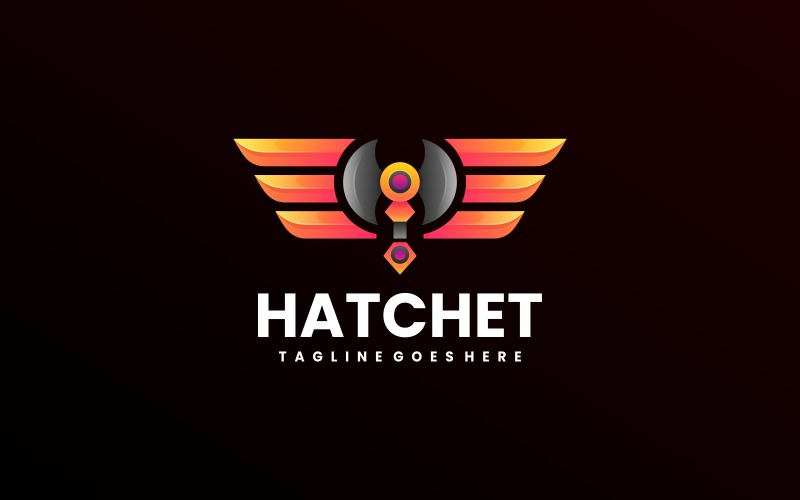 Hatchet Gradient Logo Style Logo Template