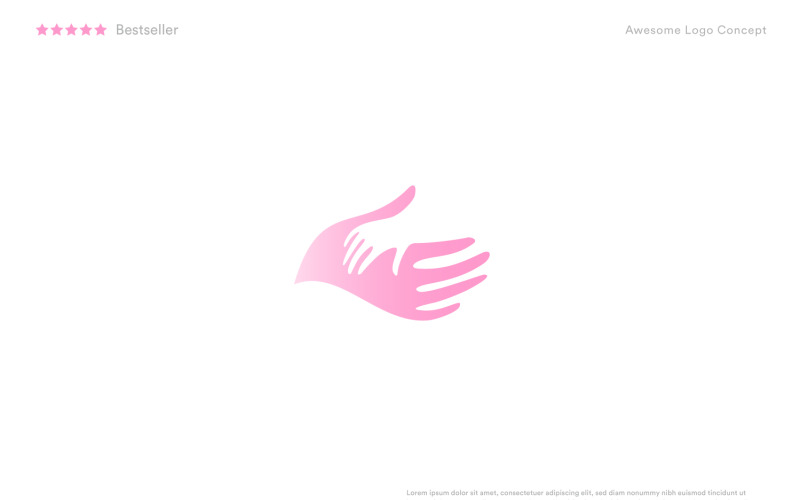 Mother and child hand silhouette, tender logo template. Logo Template