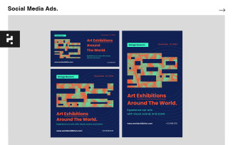 Abstract Exhibition Social Media Ads Template