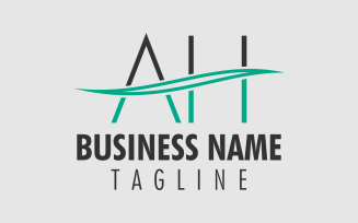 A.H Letter Initial Custom Design Logo