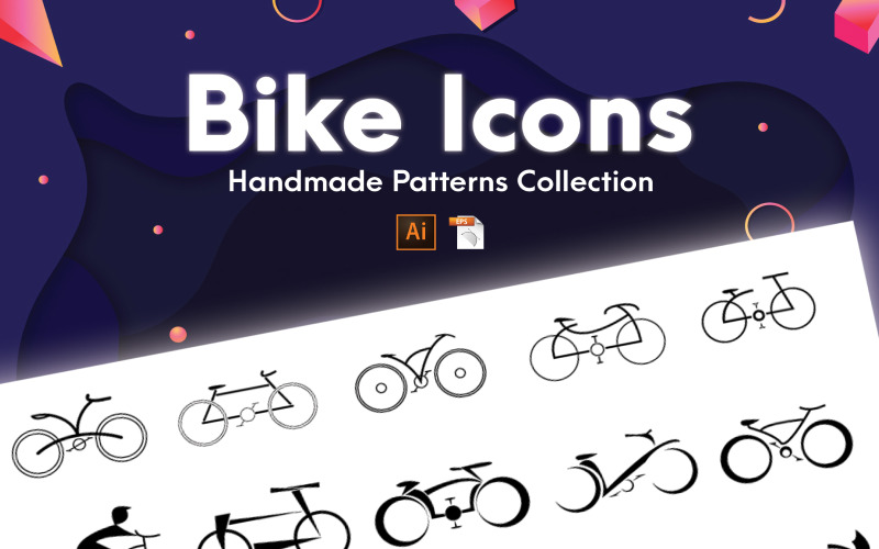 Bike Icons Handmade Collection Icon Set