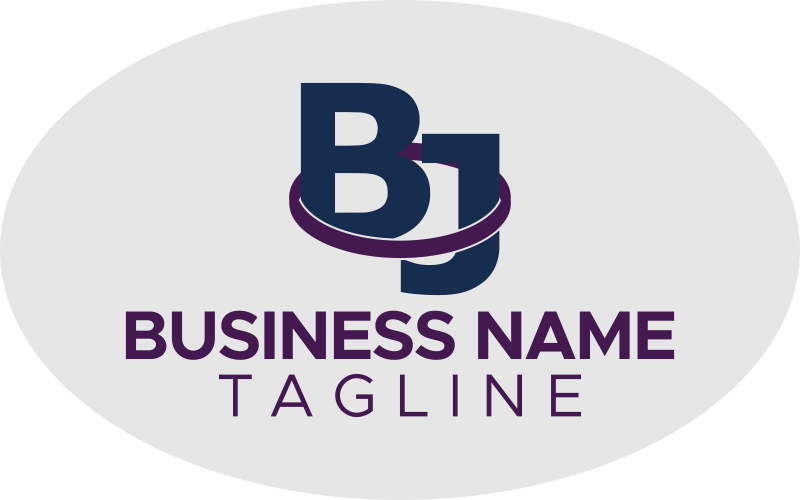 B.J Letter Initials Custom Logo Design Logo Template