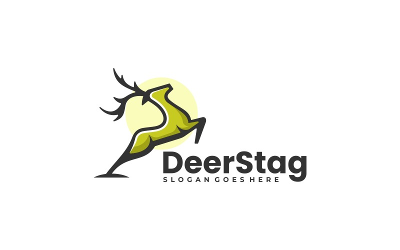 Deer Stag Simple Mascot Logo Logo Template