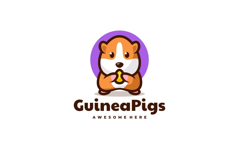 Guinea Pig Simple Mascot Logo Logo Template