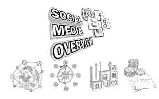 5 illustration item Social media