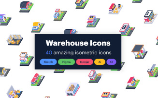 40 Isometric Warehouse Icons