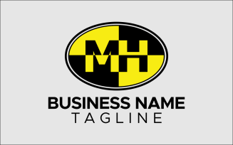 M.H Letter Initials Custom Design Logo