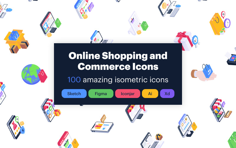 Online Shopping and Commerce Icon Set