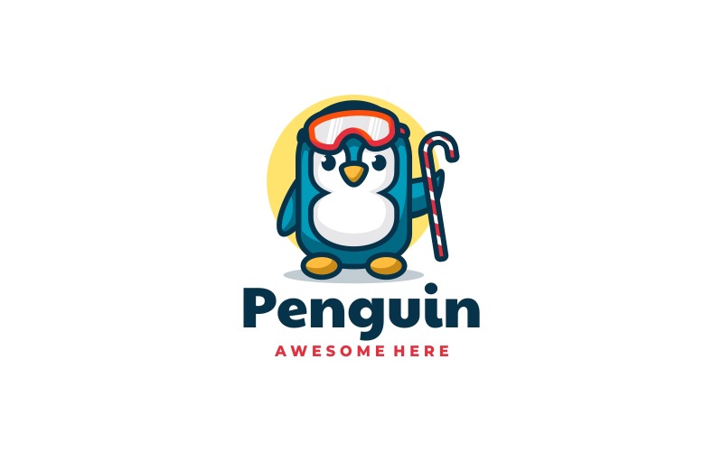 Penguin Simple Mascot Logo Logo Template