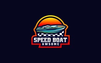 Speed Boat Sports Logo Style