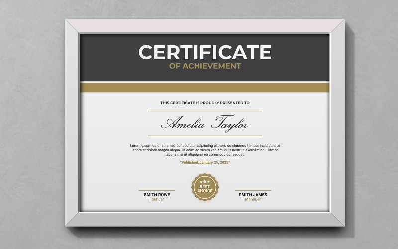 Clean Classic Certificate PSD Templates Corporate Identity
