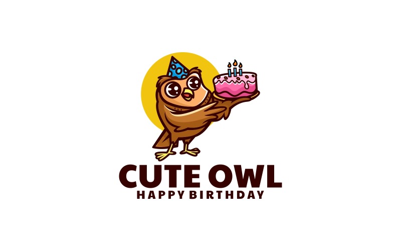 Cute Owl Cartoon Logo Style Logo Template