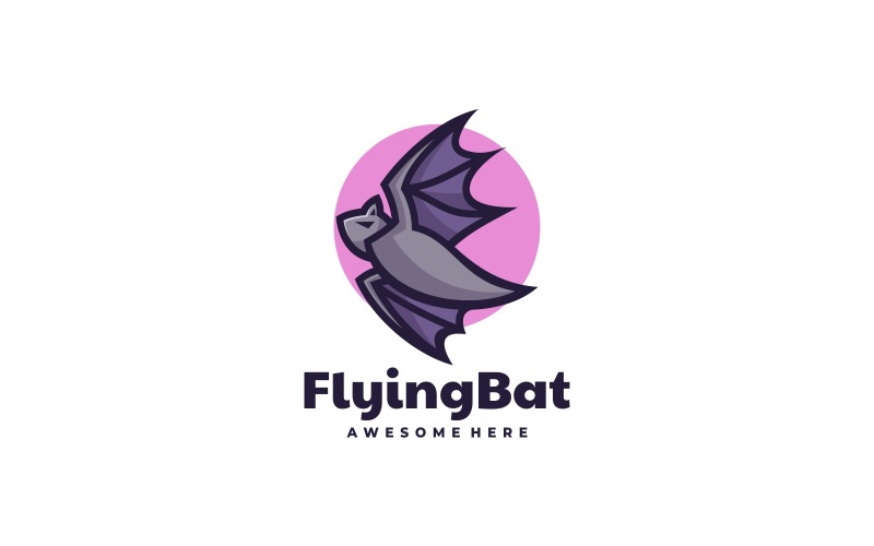 Flying Bat Simple Mascot Logo Logo Template