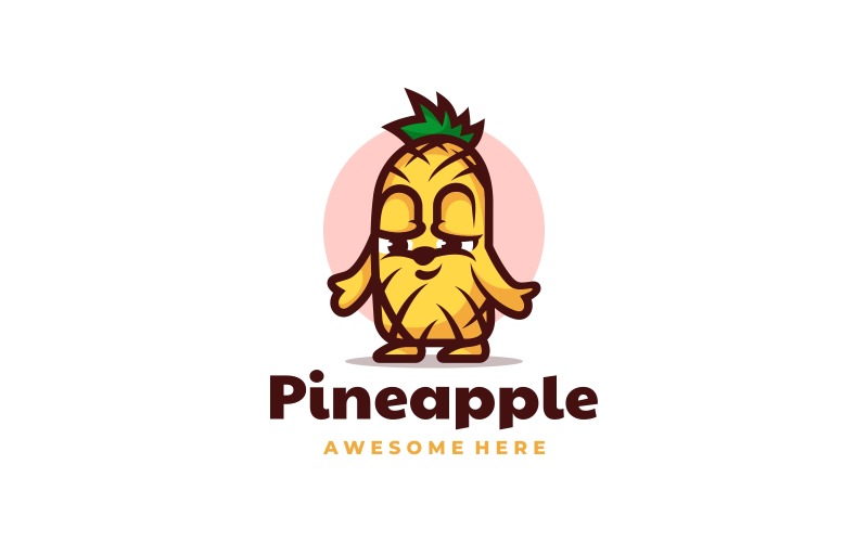 Pineapple Mascot Cartoon Logo Logo Template
