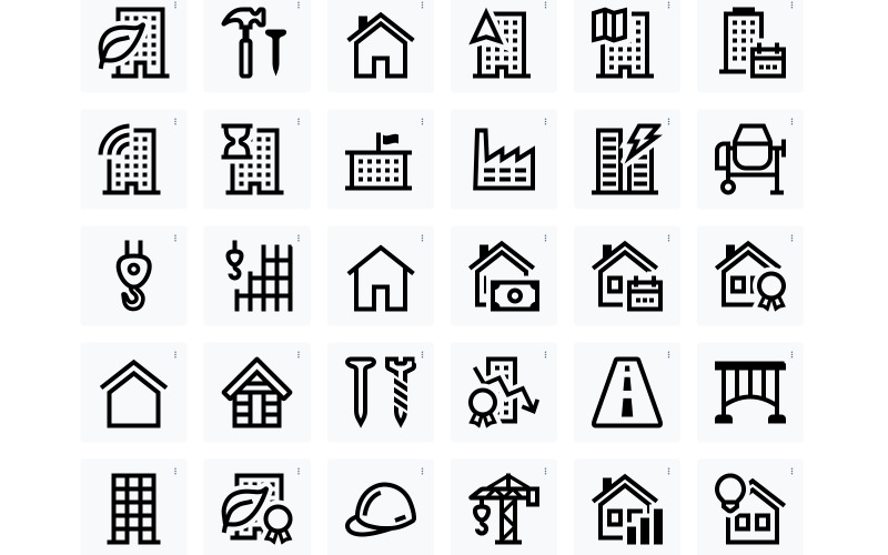 Building Construction Business Icon Package Icon Set