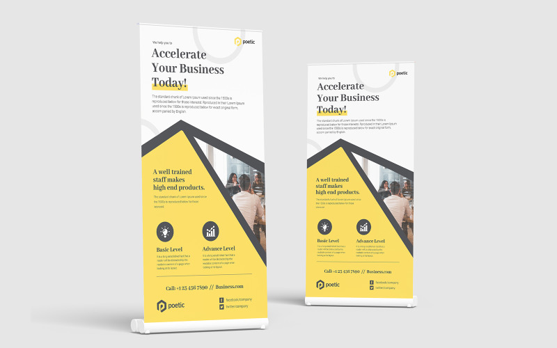 Yellow Rollup Banner Design Corporate Identity