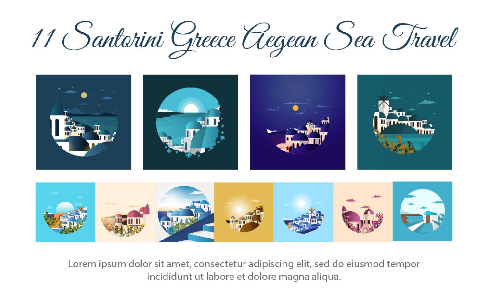 Kit Graphique #229236 Santorini Greece Divers Modles Web - Logo template Preview