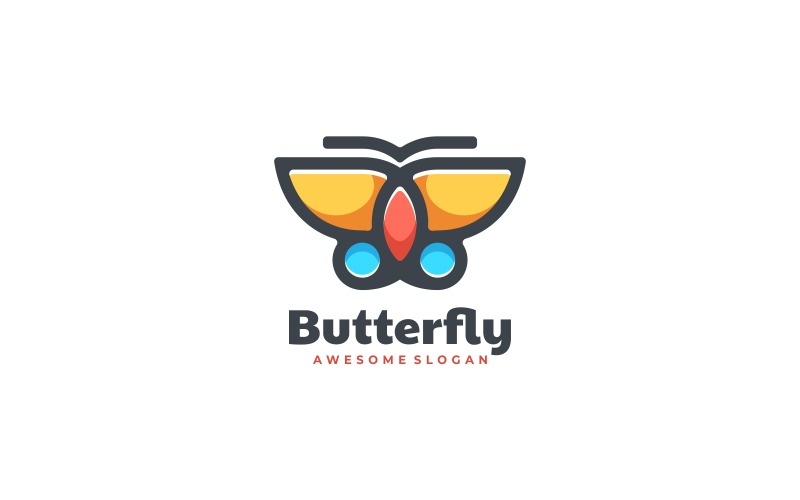 Butterfly Color Mascot Logo Template