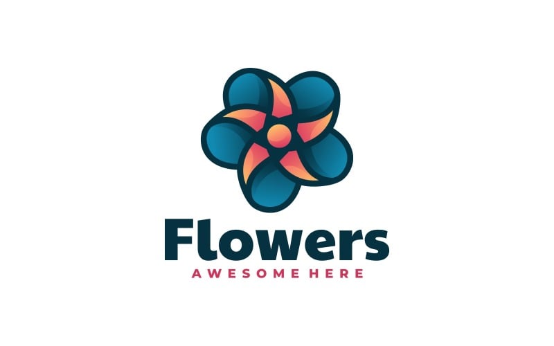 Flowers Gradient Mascot Logo Logo Template