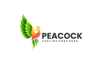 Peacock Gradient Colorful Logo Design