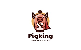 Pig King Simple Mascot Logo