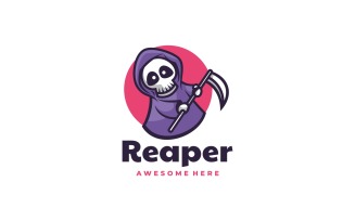 Reaper Skull Simple Mascot Logo