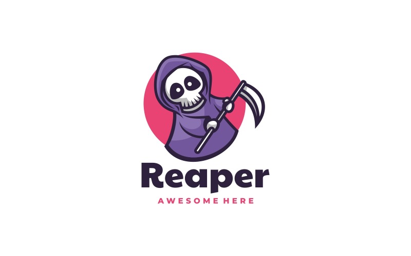 Reaper Skull Simple Mascot Logo Logo Template