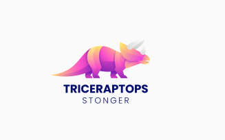 Triceratops Gradient Colorful Logo