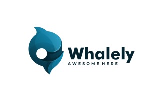 Abstract Whale Gradient Logo