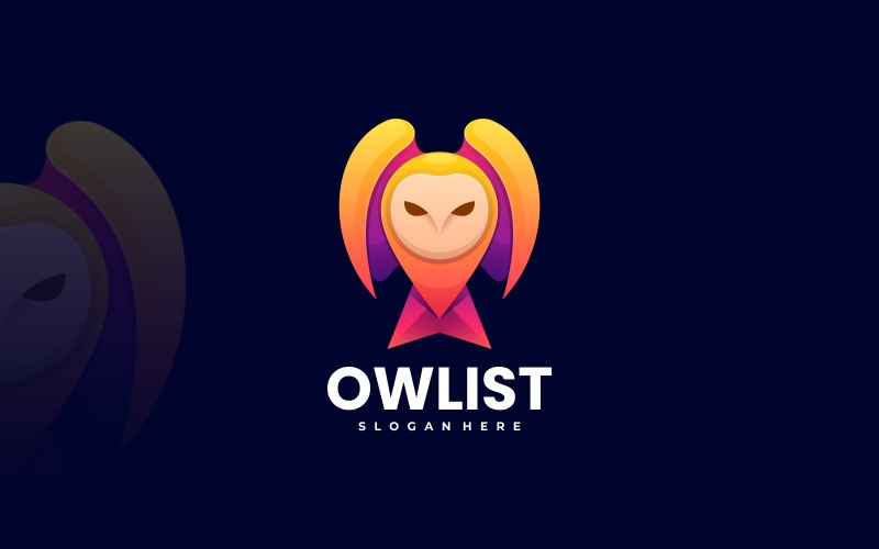 Vector Owl Gradient Colorful Logo Logo Template