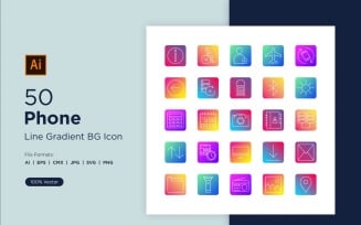 50 Phone And Tablet Line BG Gradient Icon