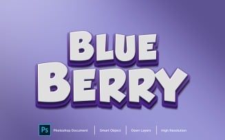 Blue Berry Text Effect Layer Style Design Template